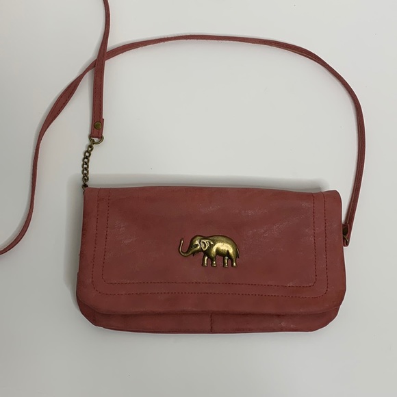 Handbags - Vegan Maroon Elephant Adorned Chain Link To Strap Crossbody Purse | Eco-Friendly